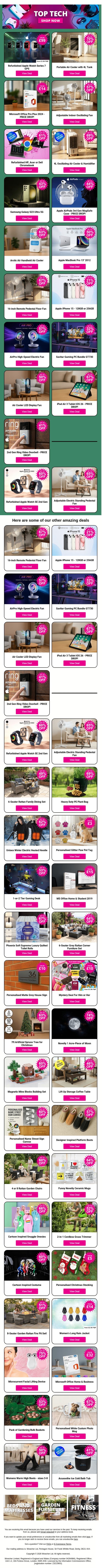 🔥Turning Up the Heat on Amazing Tech Savings! email from Wowcher screenshot
