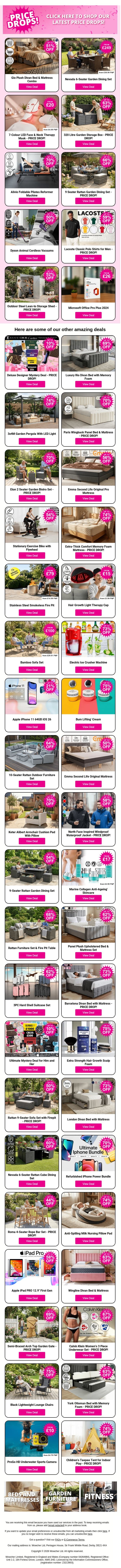 PRICE DROP! Your favourites, now for less π email from Wowcher screenshot