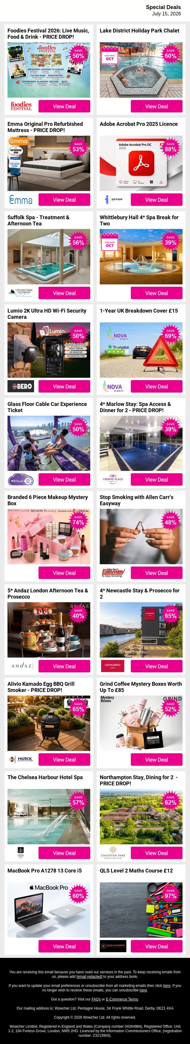 ✨ Wowcher Has Found Amazing Deals Just for You — See What's Inside 🎁 email from Wowcher screenshot