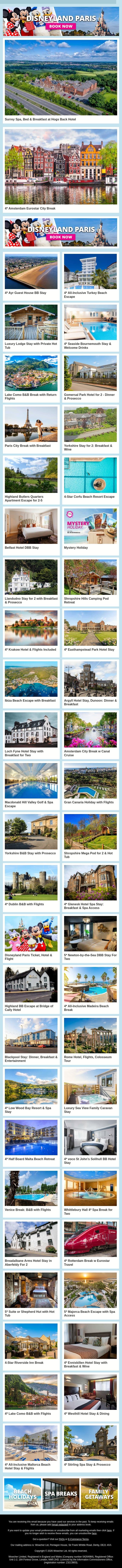 ✈️ Fresh Travel Deals Just Landed - Be First To Explore 🌍✨ email from Wowcher screenshot