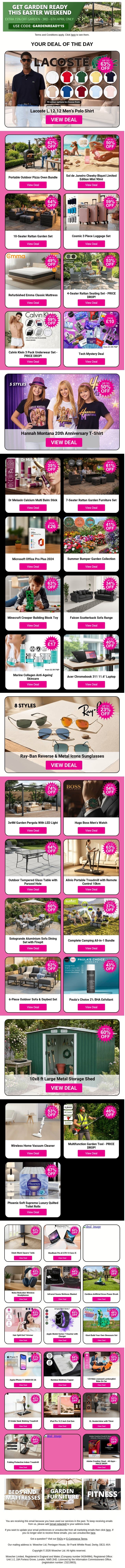 🌿Shop To Get 15% Off With Promo Code: GARDENREADY15! email from Wowcher screenshot