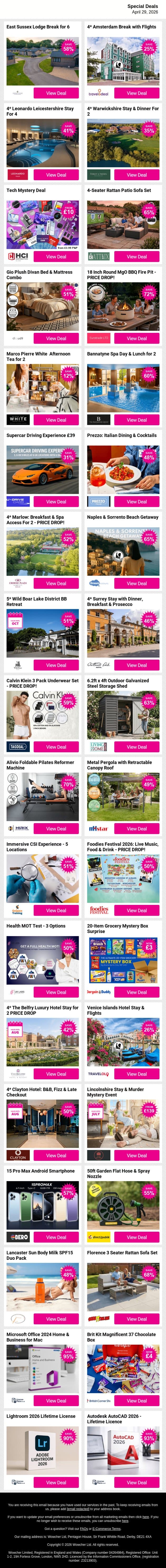 Your Wallet Will Love This One 💸 Browse Offers email from Wowcher screenshot