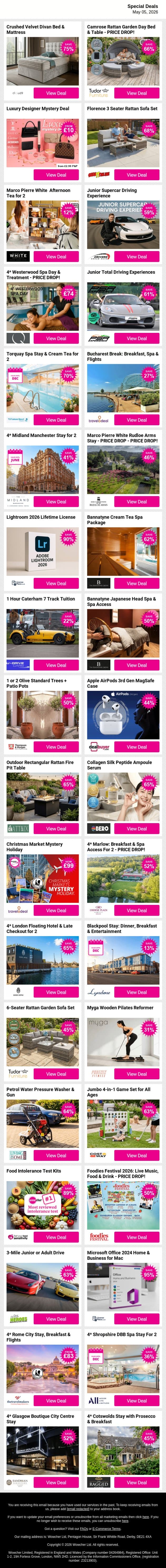 Your Perfect Day Starts Here ✨ Tap to Explore email from Wowcher screenshot