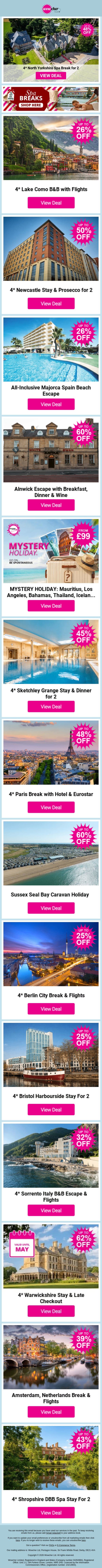 🌴 Let wanderlust spark your next unforgettable escape ✨ email from Wowcher screenshot