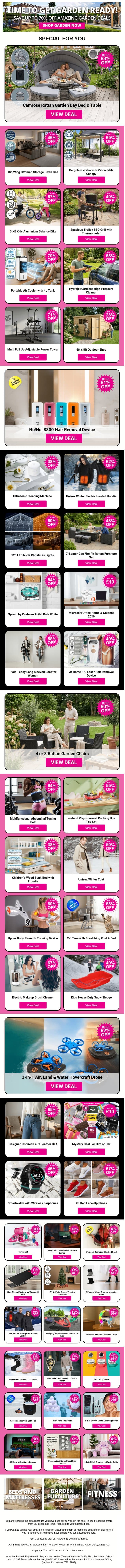 Click for Top Deals With Amazing Savings💸💸 email from Wowcher screenshot