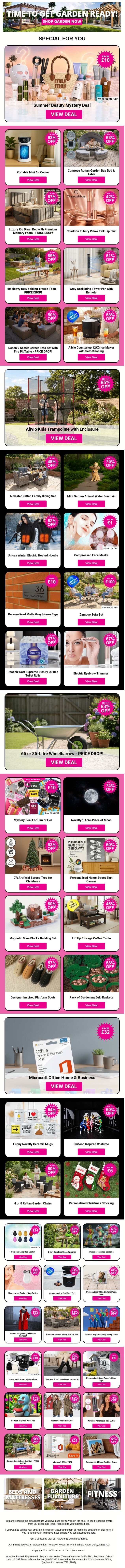 💰Start the Week With Savings on Top Deals! Shop Now email from Wowcher screenshot