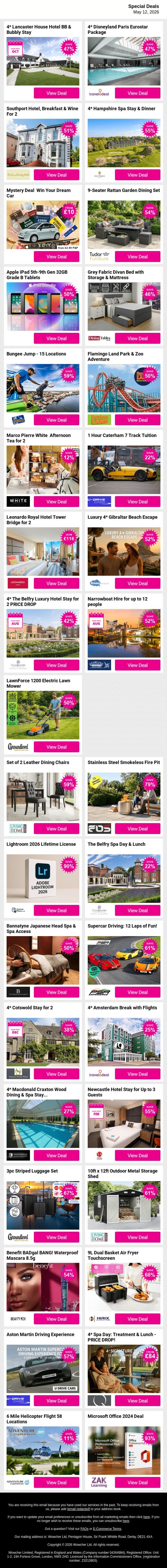 You’re one click from something great ✨ Explore now email from Wowcher screenshot