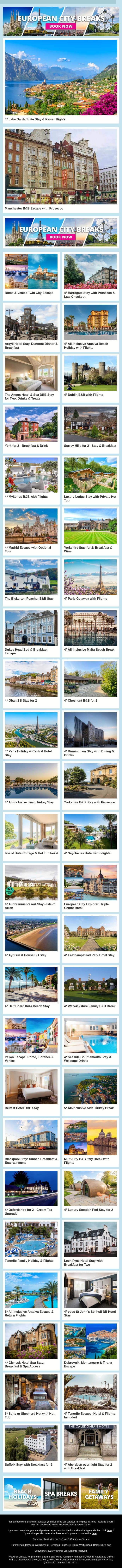 🌴 Ready To Fall In Love With A New Destination? ✈️ email from Wowcher screenshot