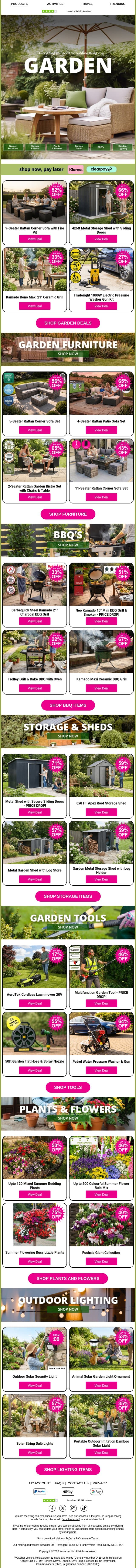 Forecast: 100% Chance of Savings On Amazing Garden Deals email from Wowcher screenshot