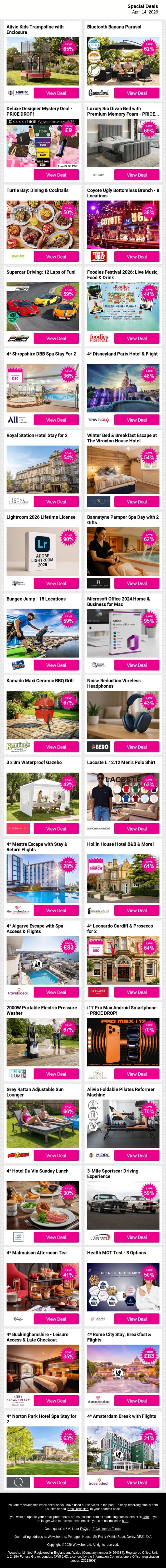 You weren’t expecting this… 👀 | But it’s worth it | Explore deals email from Wowcher screenshot