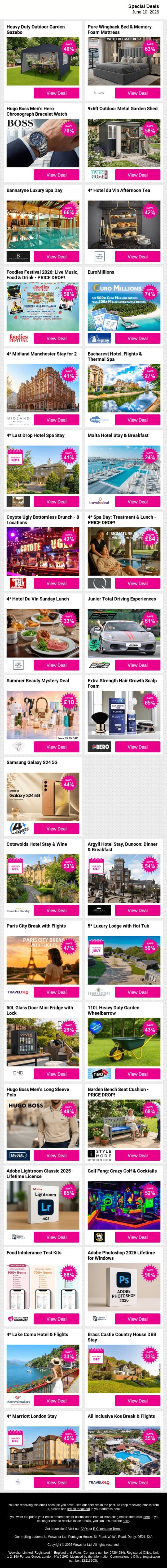 ✨ Handpicked Deals You'll Love This Week email from Wowcher screenshot