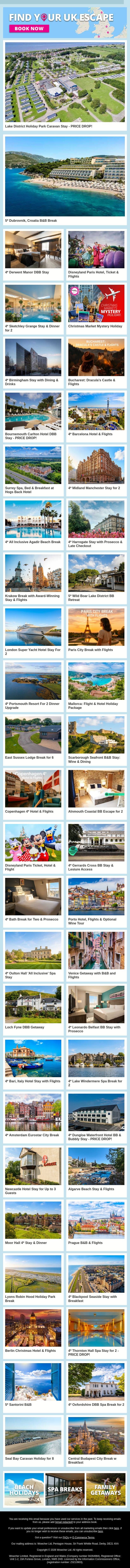 🌍 The Getaway You've Been Dreaming Of Could Be Here ✨ email from Wowcher screenshot