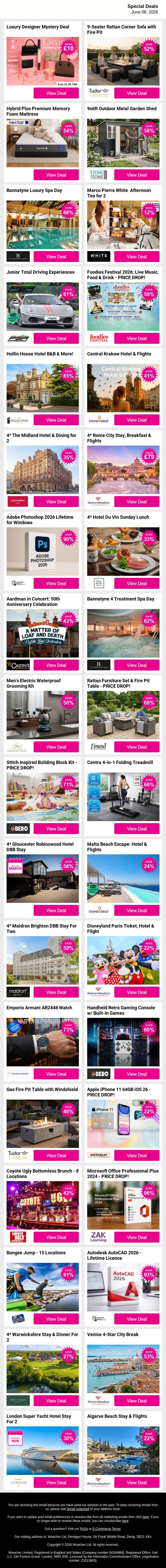 🗺️ Your Deal Adventure Starts Here 👉 Browse Now email from Wowcher screenshot