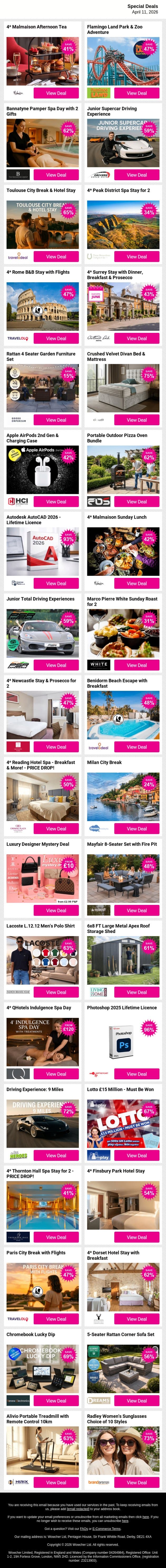 This might be exactly what you need 😉 | Take a look email from Wowcher screenshot