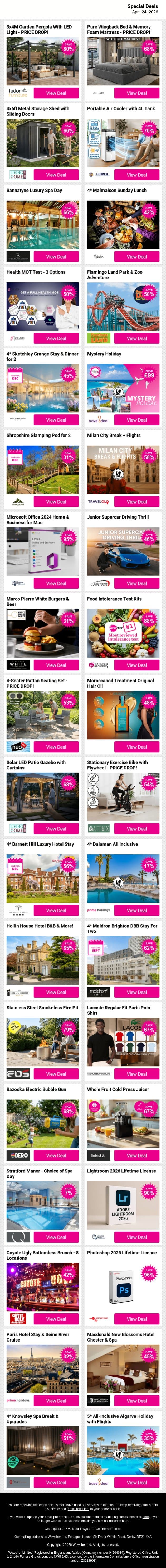 Payday is here, and restraint is optional 😌 Grab the best deals now email from Wowcher screenshot