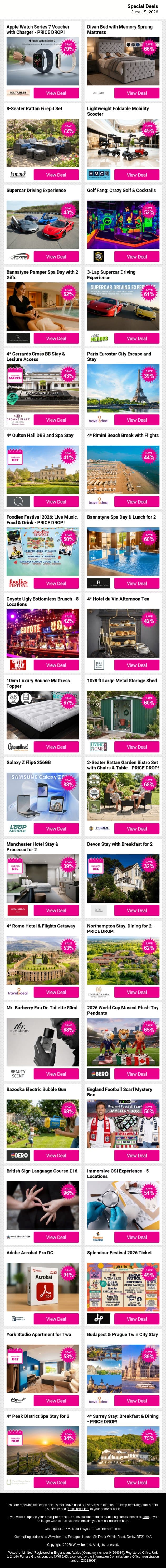 🚨 Popular Picks Selling Fast - Shop Now email from Wowcher screenshot