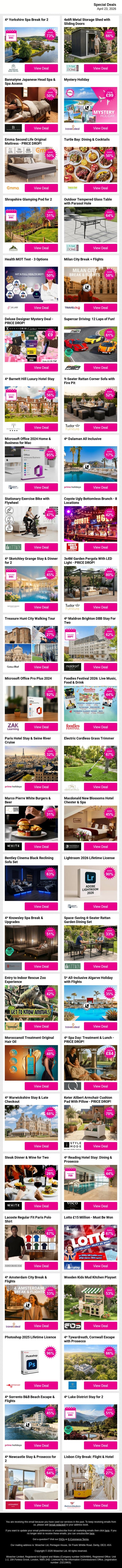 This Might Be the Best Thing in Your Inbox Today 💸🛍️ email from Wowcher screenshot