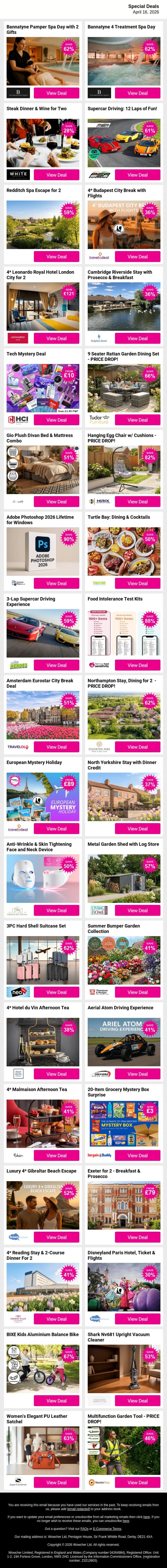 Go on… you might like this 😏 | Take a peek email from Wowcher screenshot