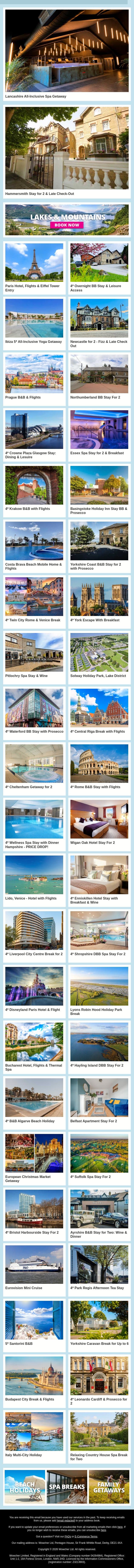 🧳 NEW Travel Offers You’ll Want to Check Today 🌍 email from Wowcher screenshot