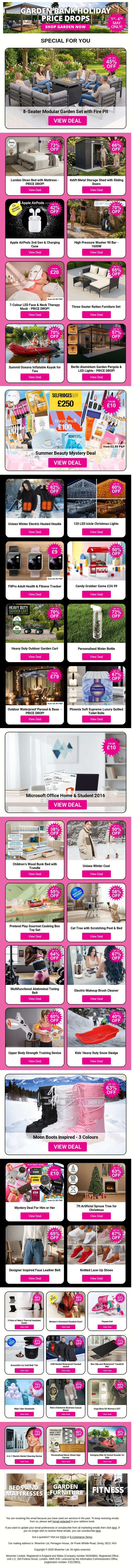 Handpicked Top Deals Just for You! email from Wowcher screenshot