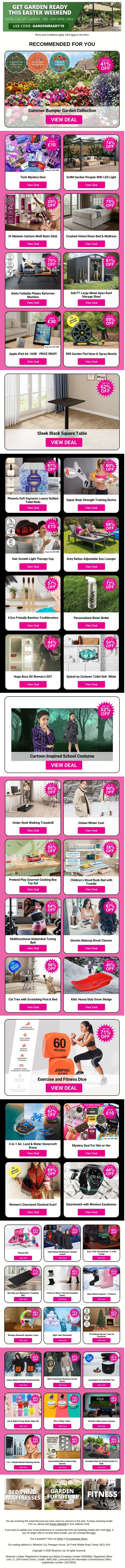 Shop Top Deals And Save BIG! email from Wowcher screenshot
