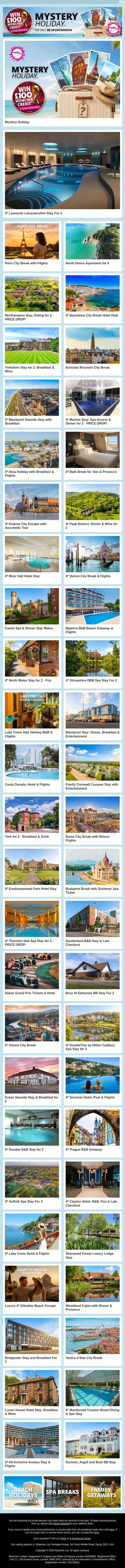 ✈️ Where Will Your Next Holiday Take You? 🌍 email from Wowcher screenshot