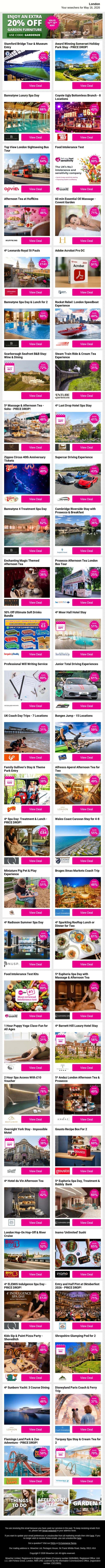 Enjoy Weekend Worthy London Gems Like Stamford Bridge Tour & Museum Entry and Award Winning Somerset Holiday Park Stay - PRICE DROP! and Bannatyne Luxury Spa Day plus MORE email from Wowcher screenshot