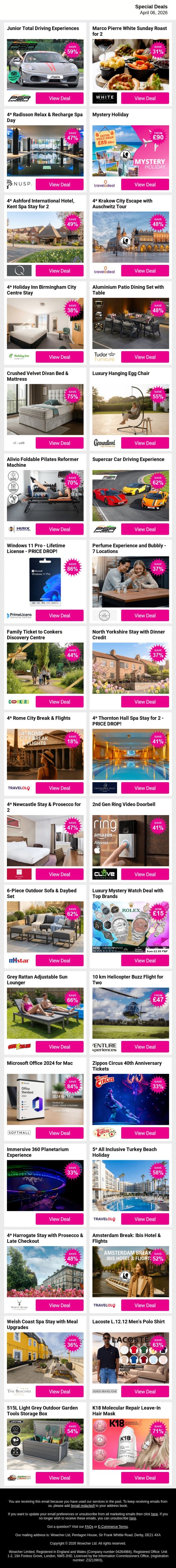 🌆 Find Your Next Plan – Get Started email from Wowcher screenshot
