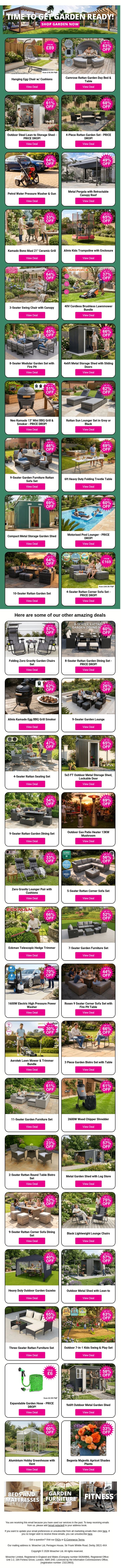 🌱 Payday Weekend Savings On Our Top Garden Deals! email from Wowcher screenshot
