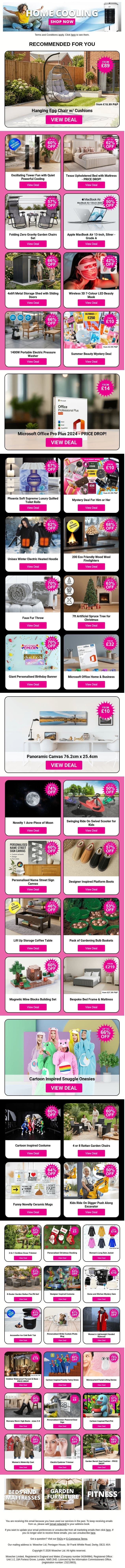 Celebrate Payday with Big Savings On Top Deals! email from Wowcher screenshot