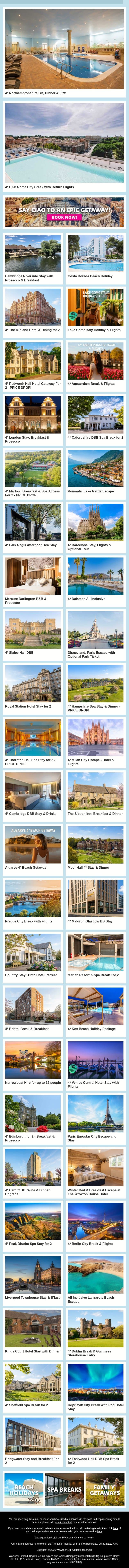 🏝️ One Click Could Take You Somewhere Unforgettable 🌍✈️ email from Wowcher screenshot