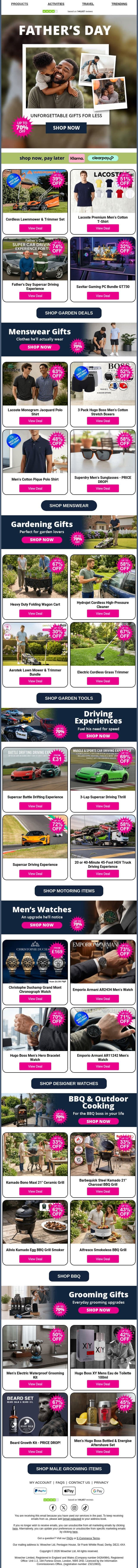 🎁 The Kind Of Father’s Day Deals People Wish They Found First 🔥 email from Wowcher screenshot