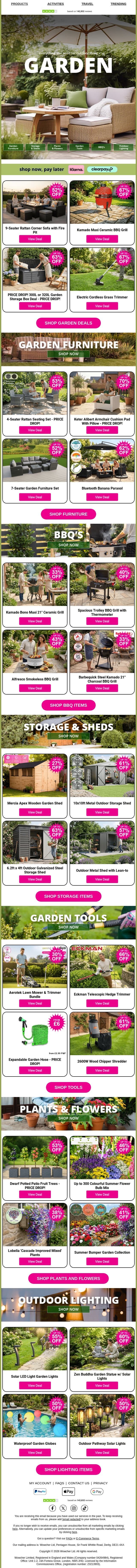 Create Your Dream Garden With Our Beautiful Deals! email from Wowcher screenshot