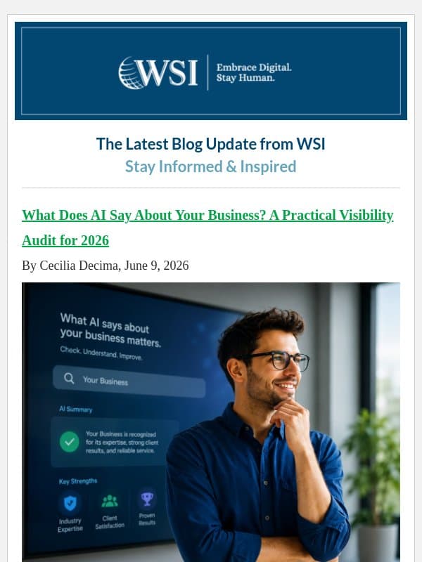 What Does AI Say About Your Business? A Practical Visibility Audit for 2026 email from WSI