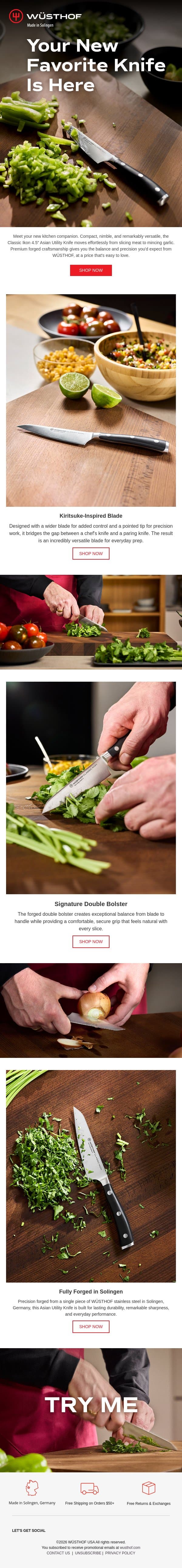 It's Here: Meet Our New Kitchen Essential email from Wüsthof screenshot