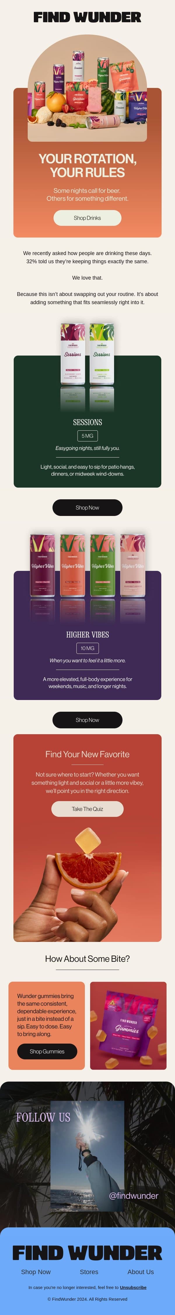 Your rotation, your rules email from Wunder screenshot