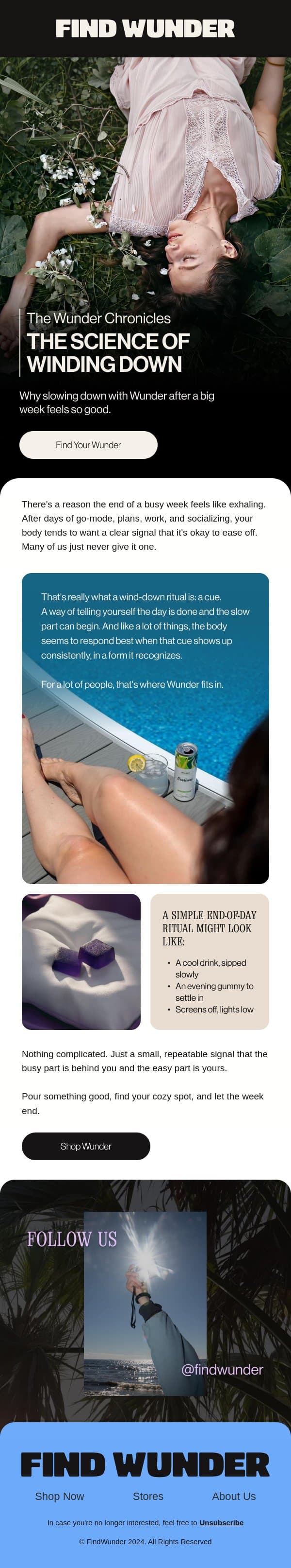 Your body wants you to slow down email from Wunder screenshot