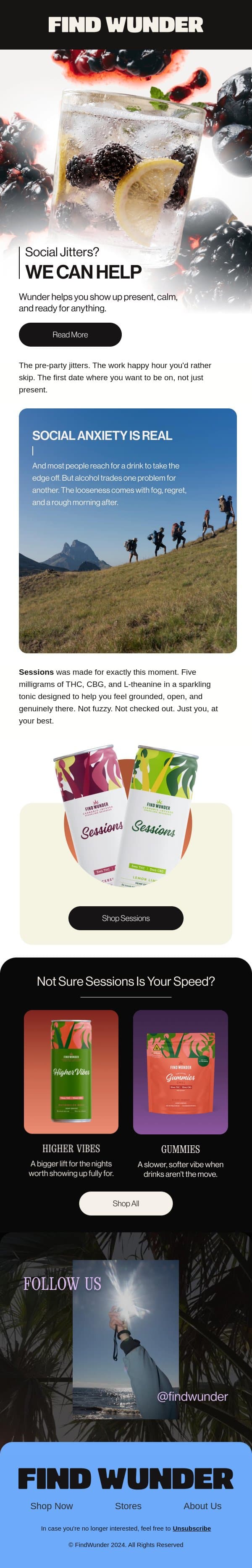 Pre-party nerves? We've got something for that. email from Wunder screenshot