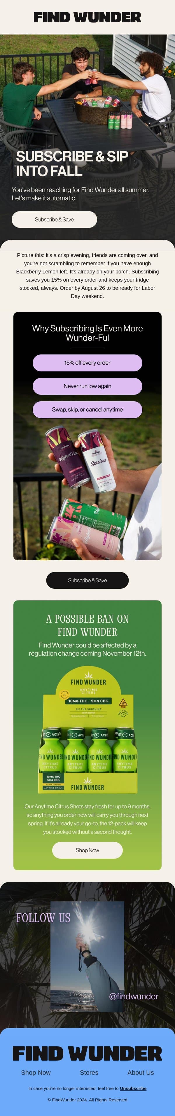 Make Find Wunder part of your fall lineup email from Wunder screenshot