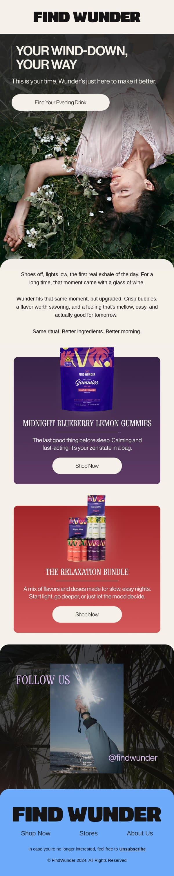 Better than a nightcap email from Wunder screenshot