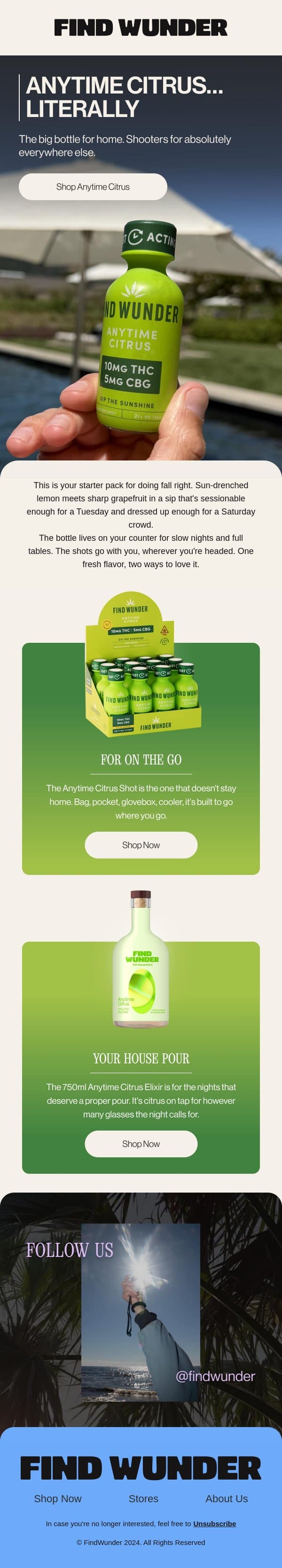 Your citrus era starts here email from Wunder screenshot