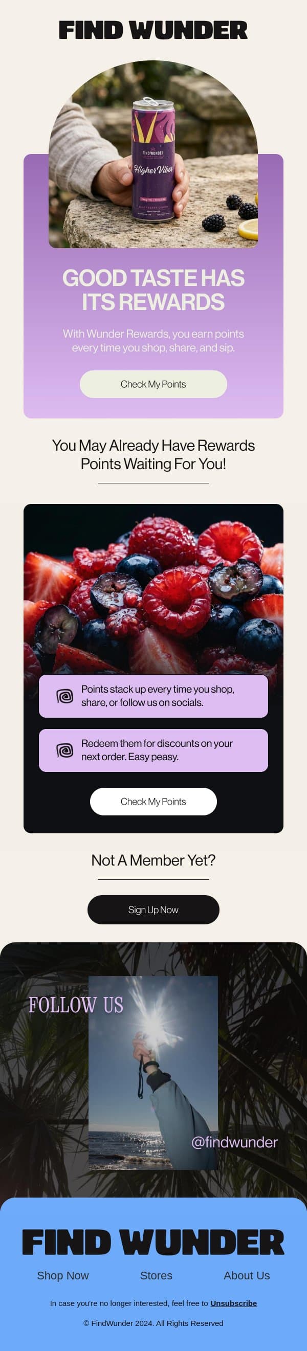 You might already have points waiting email from Wunder screenshot