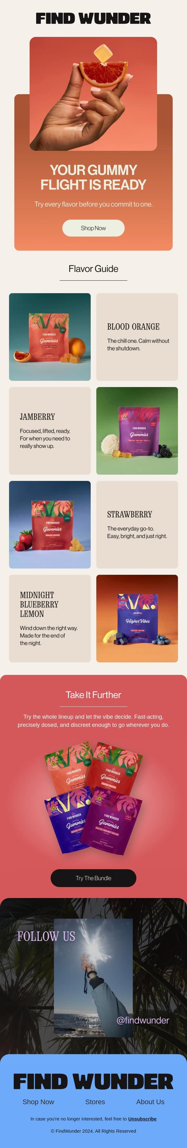 4 flavors, 1 very good decision email from Wunder screenshot