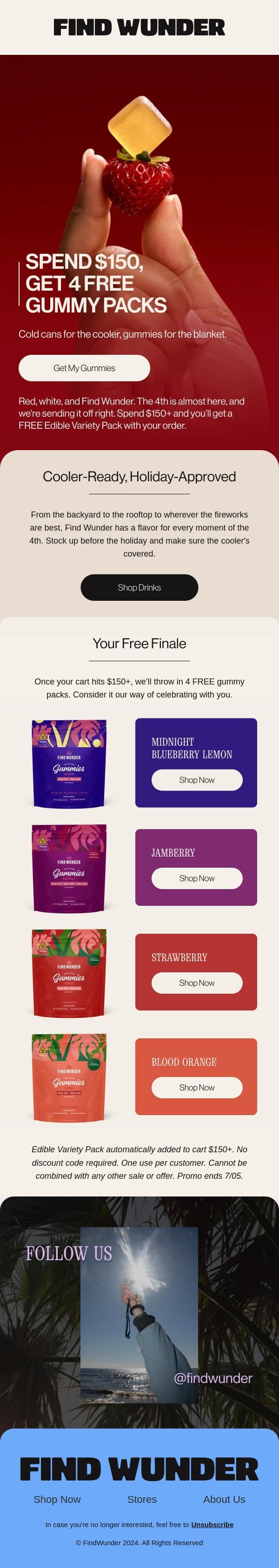 July 4th deal inside email from Wunder screenshot