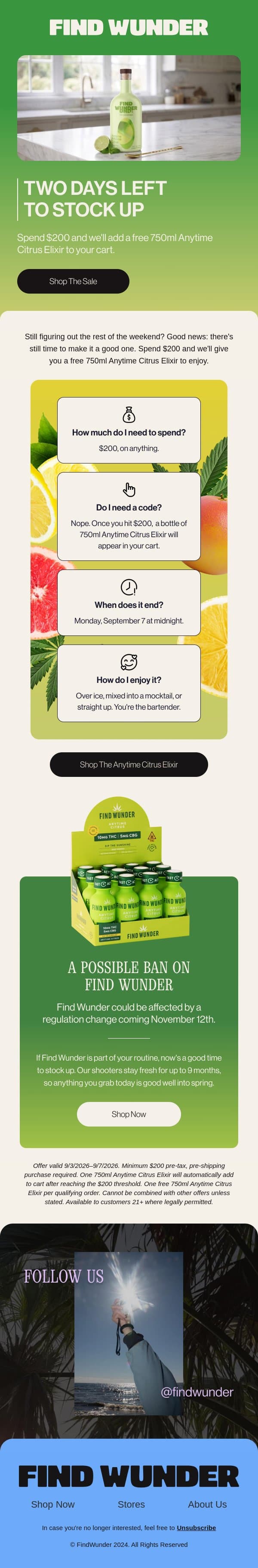 Still time to grab your free bottle email from Wunder screenshot