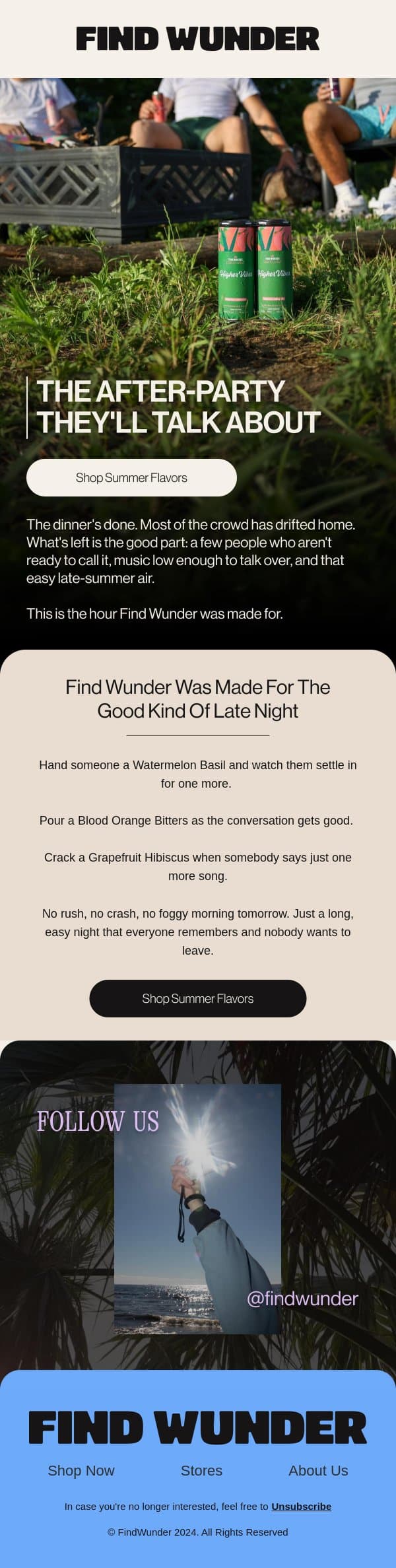 Summer sips for nights you want to remember email from Wunder screenshot