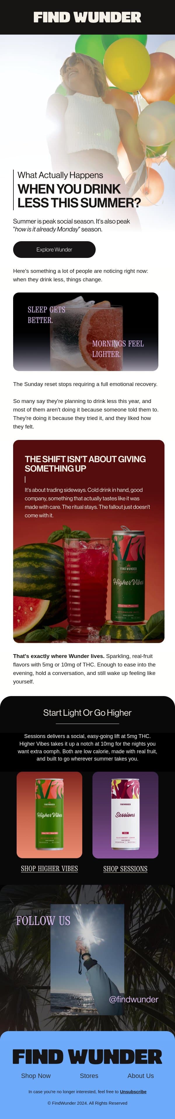 What actually changes when you drink less this summer email from Wunder screenshot