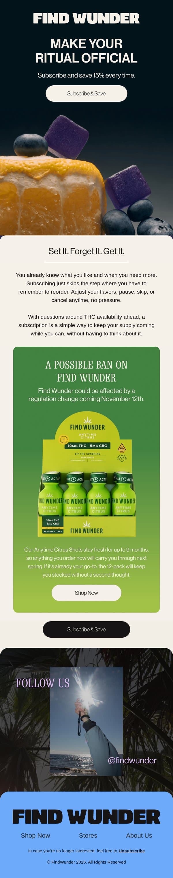 You already do this every month email from Wunder screenshot