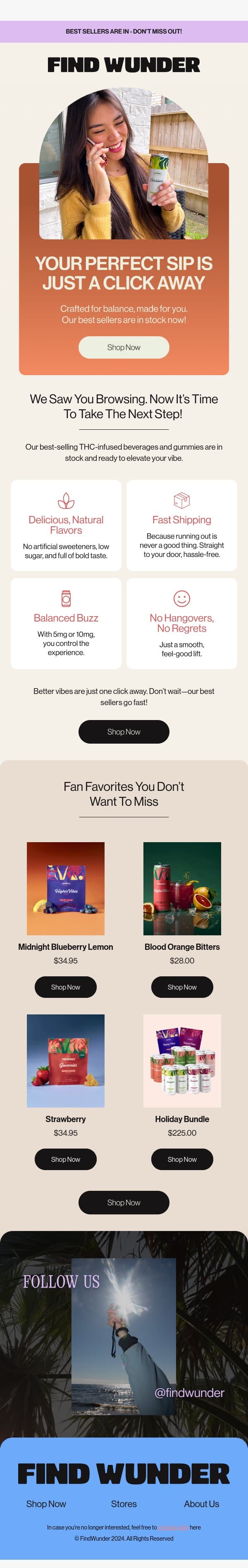 The buzz is real. Shop our best-sellers💫 email from Wunder screenshot
