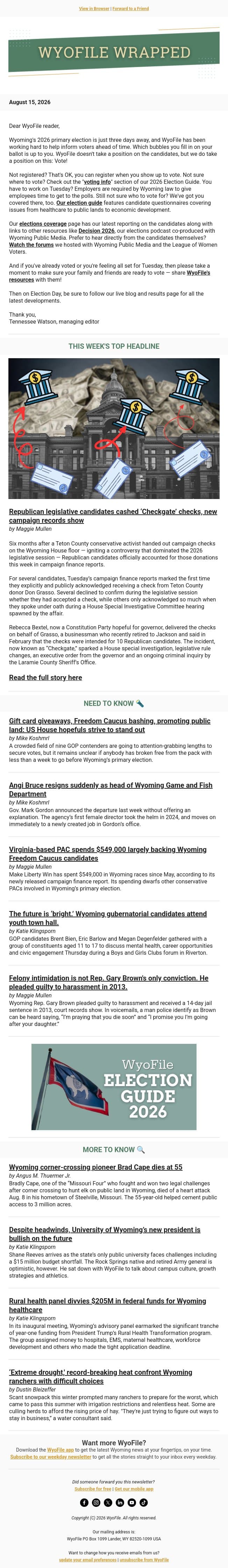 Wrapped — It's time to vote email from WyoFile screenshot